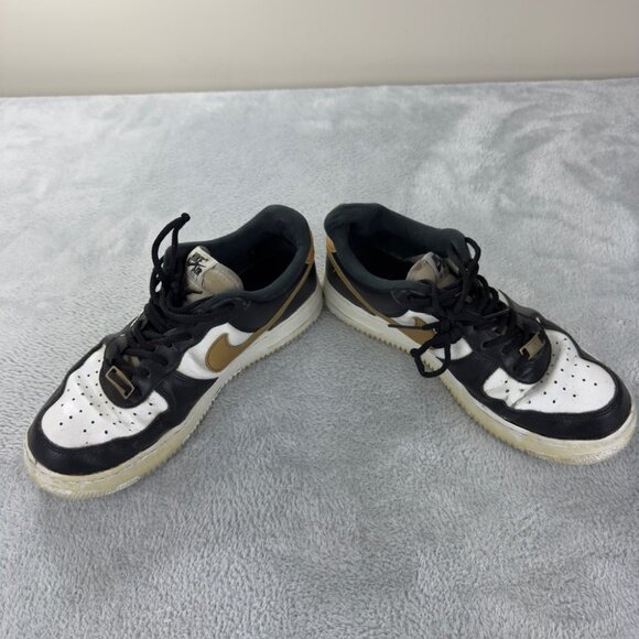 Nike Air Force 1 Low Black White Metallic Gold Men’s Size 9.5 US - CZ9189-001 - Picture 12 of 15